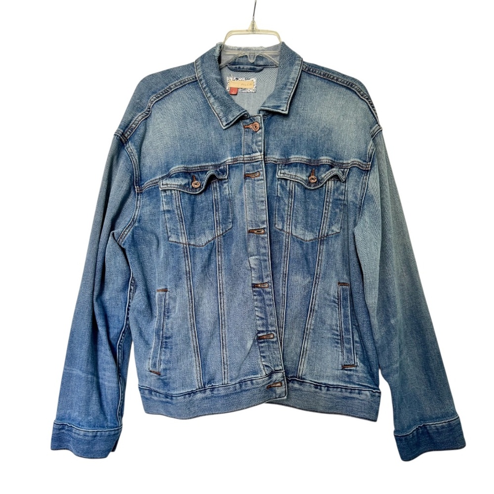 Stone Washed Denim Jean Jacket, sz L